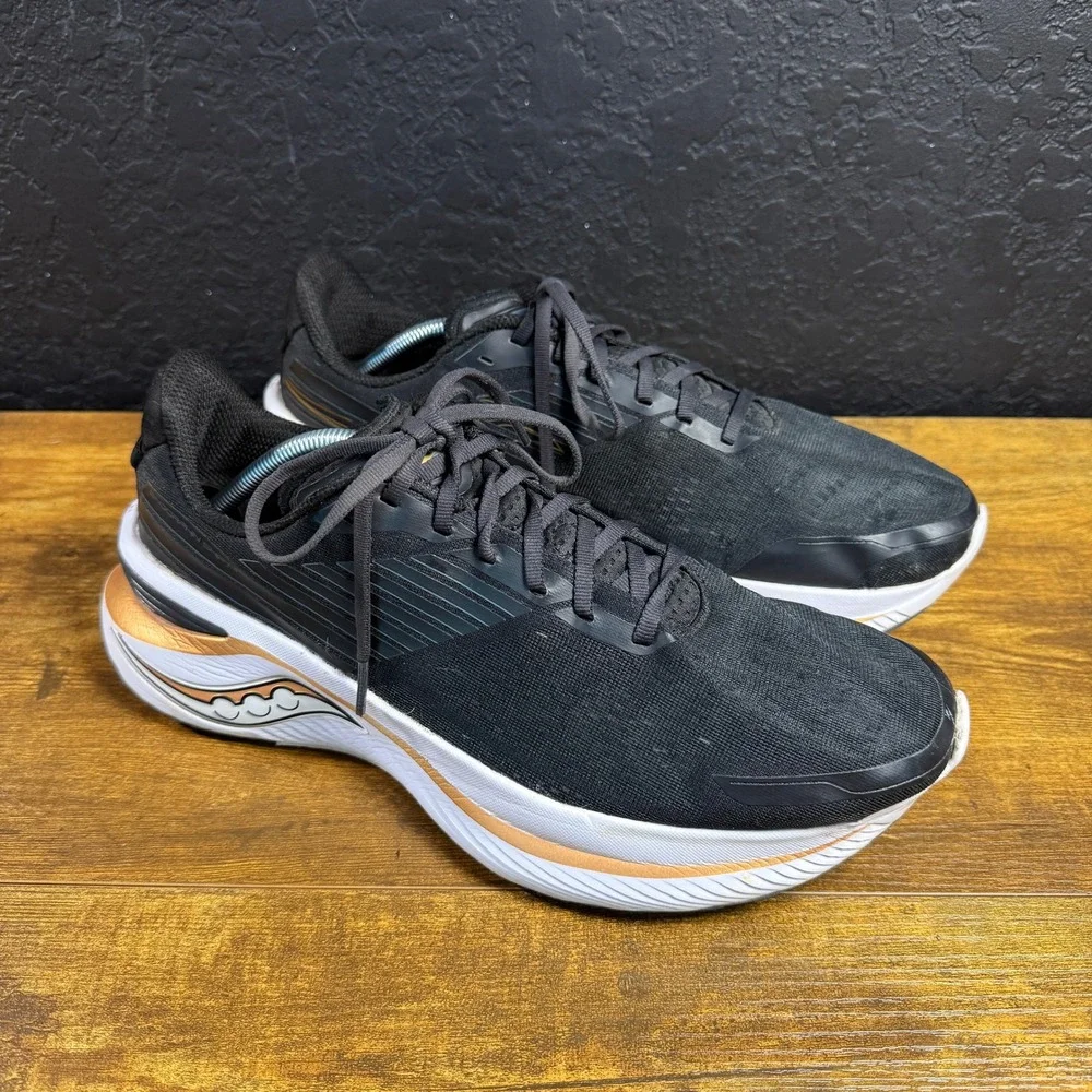 Saucony Endorphin Shift S20577-45 Black Gold Mesh Running Shoes Mens Size 12